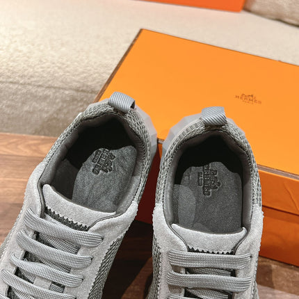 MAINLAND SNEAKER IN MOUSE GRAY SUEDE AND BREATHABLE MESH FABRIC