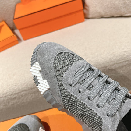 MAINLAND SNEAKER IN MOUSE GRAY SUEDE AND BREATHABLE MESH FABRIC