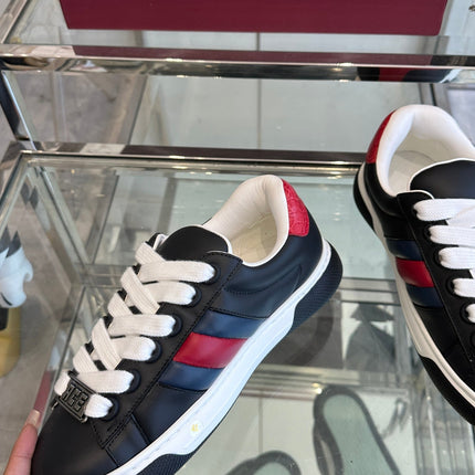 GG ACE SNEAKER IN BLACK SHEEPSKIN