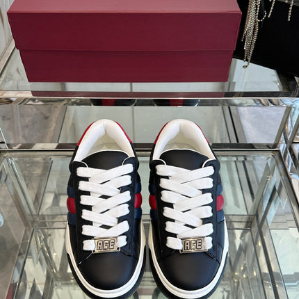 GG ACE SNEAKER IN BLACK SHEEPSKIN