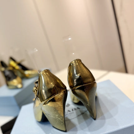 PRA BRUSHED PUMPS METALLIC GOLD LAMBSKIN