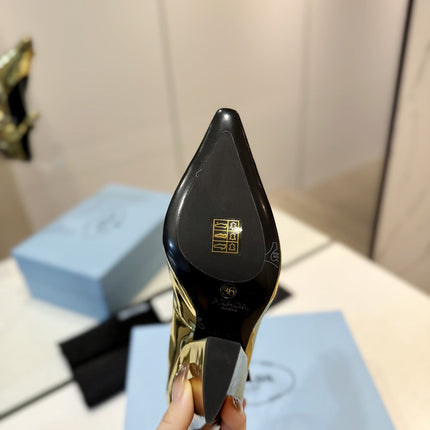 PRA BRUSHED PUMPS METALLIC GOLD LAMBSKIN