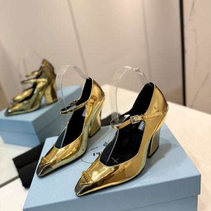 PRA BRUSHED PUMPS METALLIC GOLD LAMBSKIN