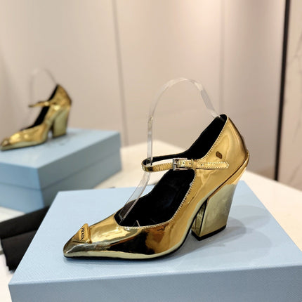 PRA BRUSHED PUMPS METALLIC GOLD LAMBSKIN