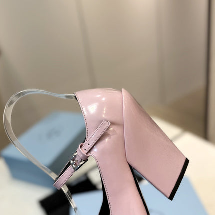 PRA BRUSHED PUMPS PASTEL PINK LAMBSKIN