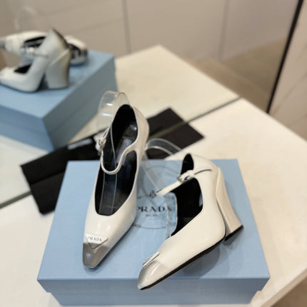 PRA BRUSHED PUMPS WHITE LAMBSKIN