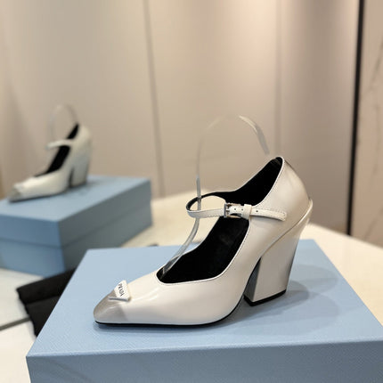 PRA BRUSHED PUMPS WHITE LAMBSKIN