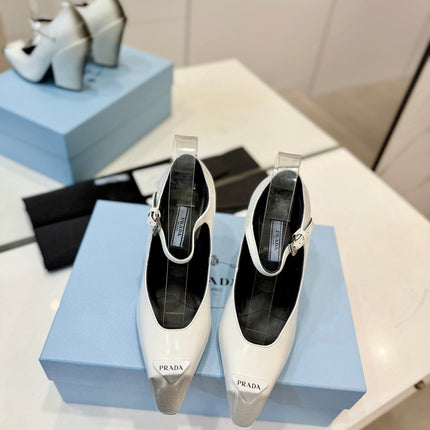 PRA BRUSHED PUMPS WHITE LAMBSKIN