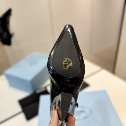 PRA BRUSHED PUMPS BLACK LAMBSKIN