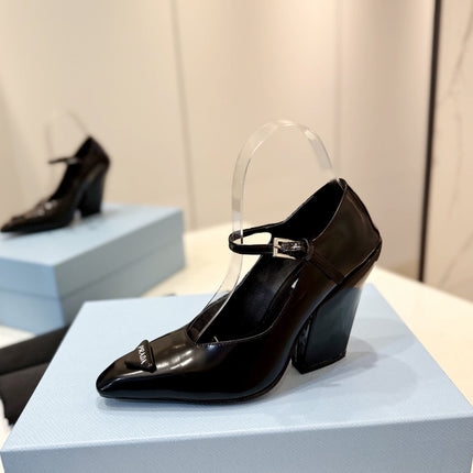 PRA BRUSHED PUMPS BLACK LAMBSKIN