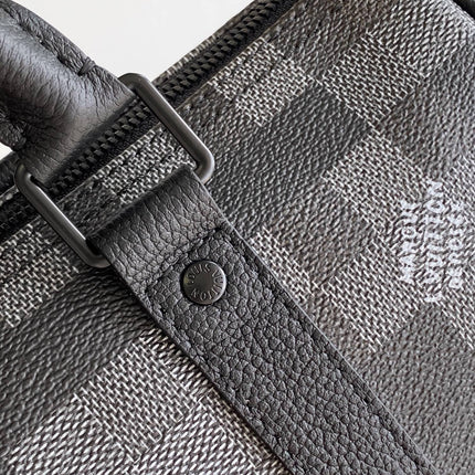 LV 25S KEEPALL BANDOULIÈRE 25 BAG IN DAMOFLAGE BLACK CALFSKIN