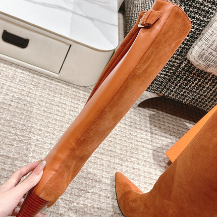 HILONA 6 CM BOOTS IN BRONZE BROWN CALFSKIN AND SUEDE