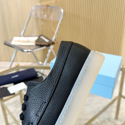 PRA LACE-UP SHOES BLACK CALFSKIN