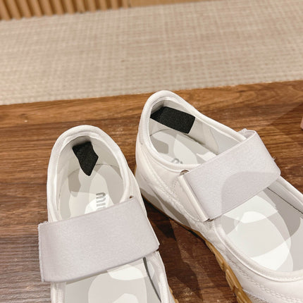 BALLET SHOES IN WHITE LAMBSKIN AND FABRIC ANTI-SLIP RUBBER SOLE