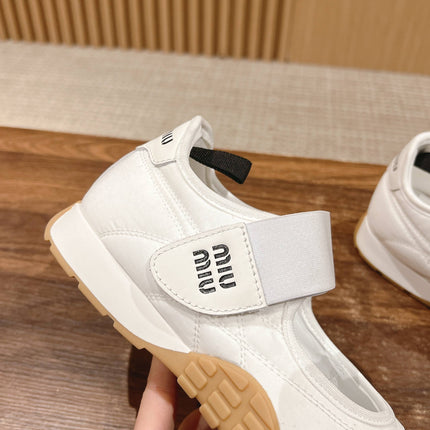 BALLET SHOES IN WHITE LAMBSKIN AND FABRIC ANTI-SLIP RUBBER SOLE