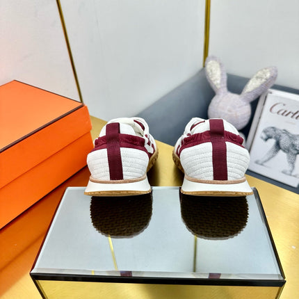 JET SNEAKER IN WHITE MIX SANGRIA RED SUEDE