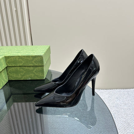 GG 105 HIGH HEEL PUMP BLACK LAMBSKIN