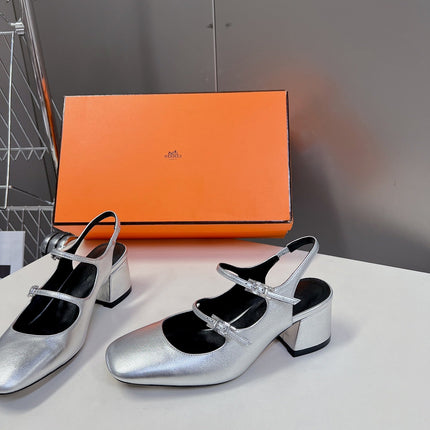 JACKIE 50 PUMP SILVER LAMBSKIN