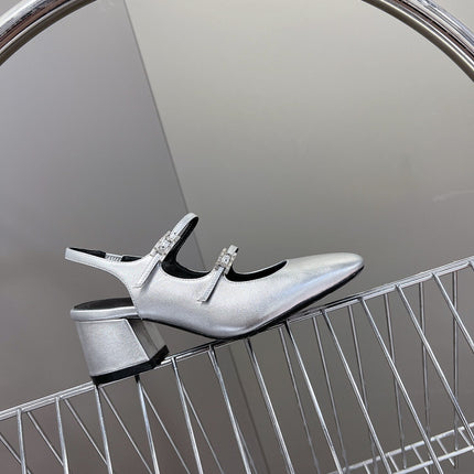 JACKIE 50 PUMP SILVER LAMBSKIN