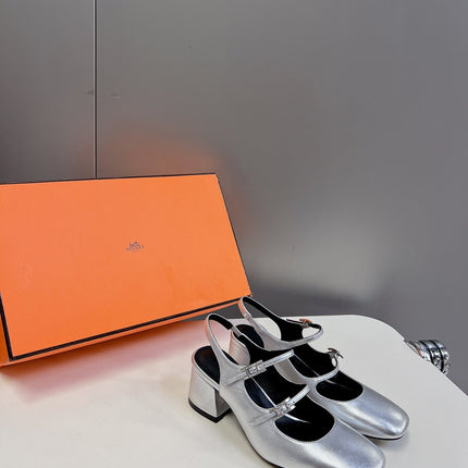 JACKIE 50 PUMP SILVER LAMBSKIN