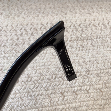 HIGH MULES WITH SQUARE TOE IN BLACK SMOOTH CALFSKIN