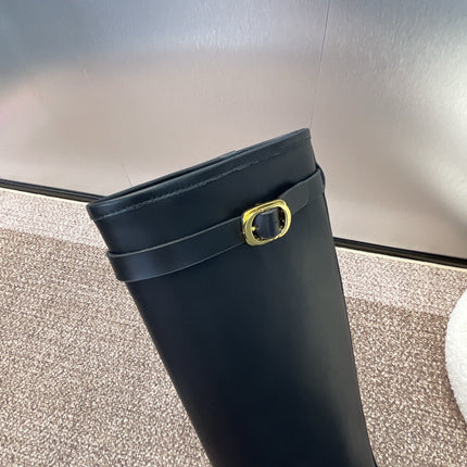 DIOR 25S D-EMPREINTE COUTURE BOOTS 90MM IN BLACK CALFSKIN