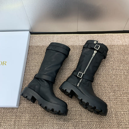 DIOR 25S D-MAJOR BOOT 35MM IN BLACK CALFSKIN
