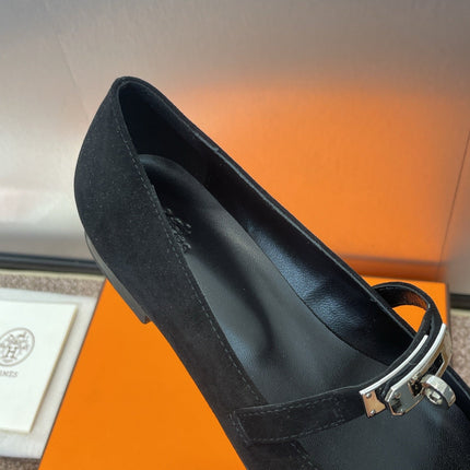 KIARA FLAT PUMP IN BLACK SUEDE