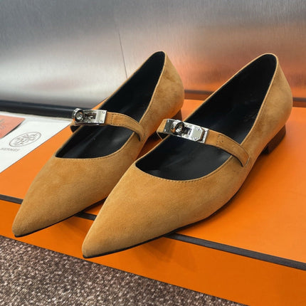 KIARA FLAT PUMP IN BRONZE BROWN SUEDE