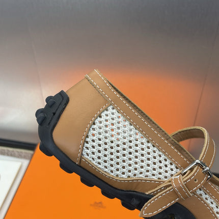 KICHU BALLET FLAT IN BRONZE BROWN CROCHET KNIT AND CALFSKIN