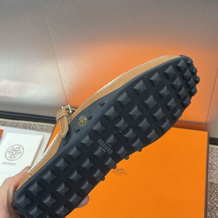 KICHU BALLET FLAT IN BRONZE BROWN CROCHET KNIT AND CALFSKIN