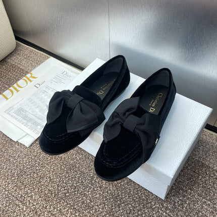 DIOR 25S LOAFER IN BLACK VELVET AND GROSGRAIN