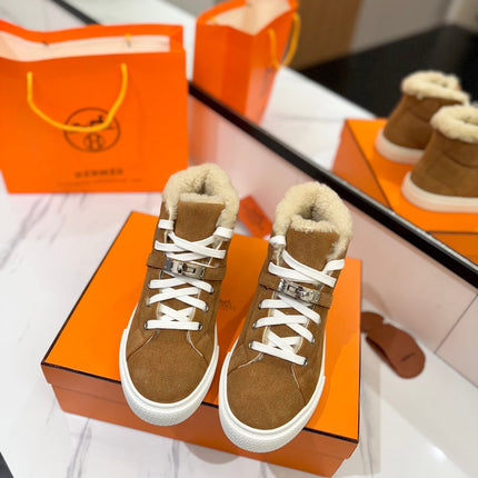 CHEALSEA BOOTS IN BRONZE BROWN SUEDE AND FLEECE LINING