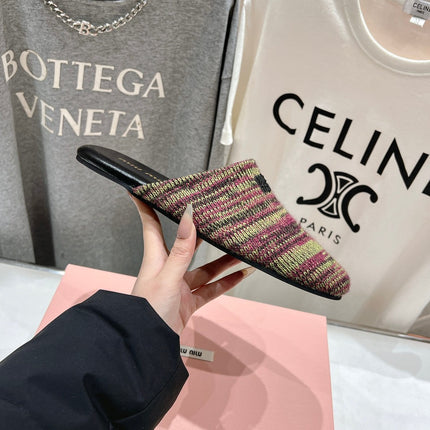 KNITTED MULES IN COLORFUL WOOL