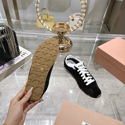 PLUME NAPPA SNEAKERS IN BLACK SUEDE AND CANVAS