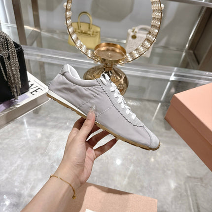 PLUME NAPPA SNEAKERS IN GREY SUEDE AND CANVAS