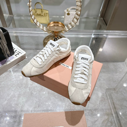 PLUME NAPPA SNEAKERS IN OFF WHITE SUEDE AND CANVAS