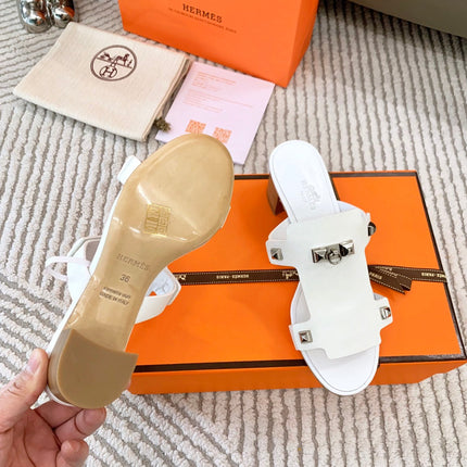 INVINCIBLE 50 SANDAL IN WHITE CALFSKIN