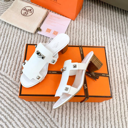 INVINCIBLE 50 SANDAL IN WHITE CALFSKIN