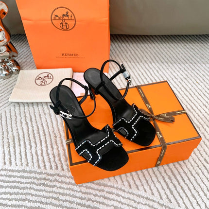 HIGH SANDAL 8.5 CM IN BLACK SUEDE