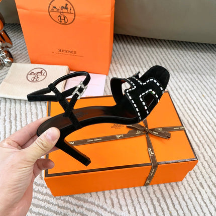 HIGH SANDAL 8.5 CM IN BLACK SUEDE