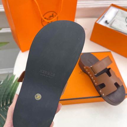 KOS CLOG IN BRONZE BROWN CALFSKIN