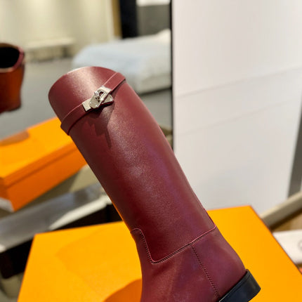 STIVALI JUMPING IN WINE RED CALFSKIN