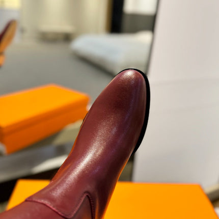 STIVALI JUMPING IN WINE RED CALFSKIN