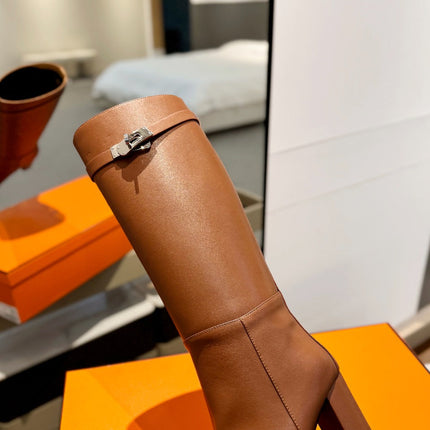 STORY BOOT 85MM IN BRONZE BROWN CALFSKIN