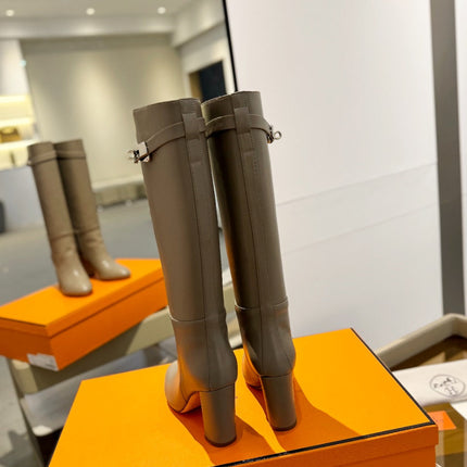 STORY BOOT 85MM IN PEANUT BROWN CALFSKIN