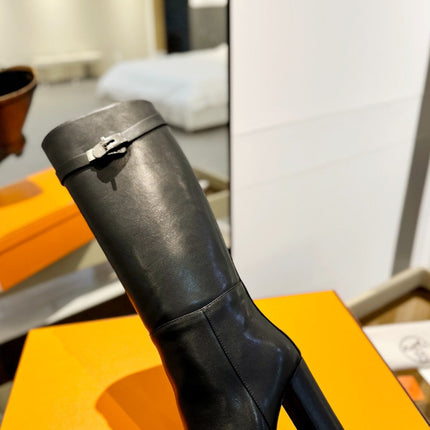 STORY BOOT 85MM IN BLACK CALFSKIN