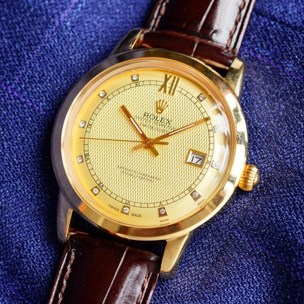 OYSTER PERPETUAL 41MM GOLD CASE DIAMOND NUMERALS