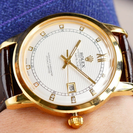 OYSTER PERPETUAL 41MM GOLD CASE DIAMOND NUMERALS
