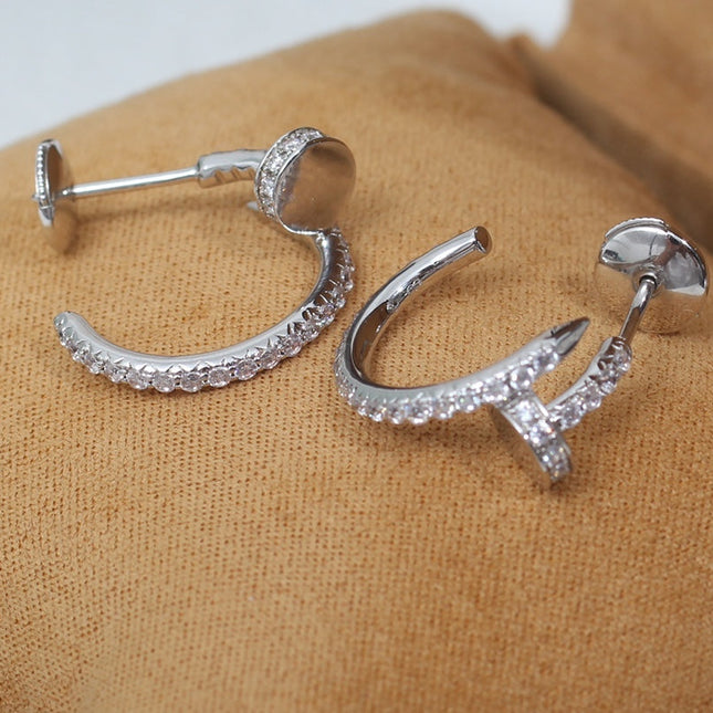 JUSTE EARRINGS 12.75MM SILVER DIAMOND